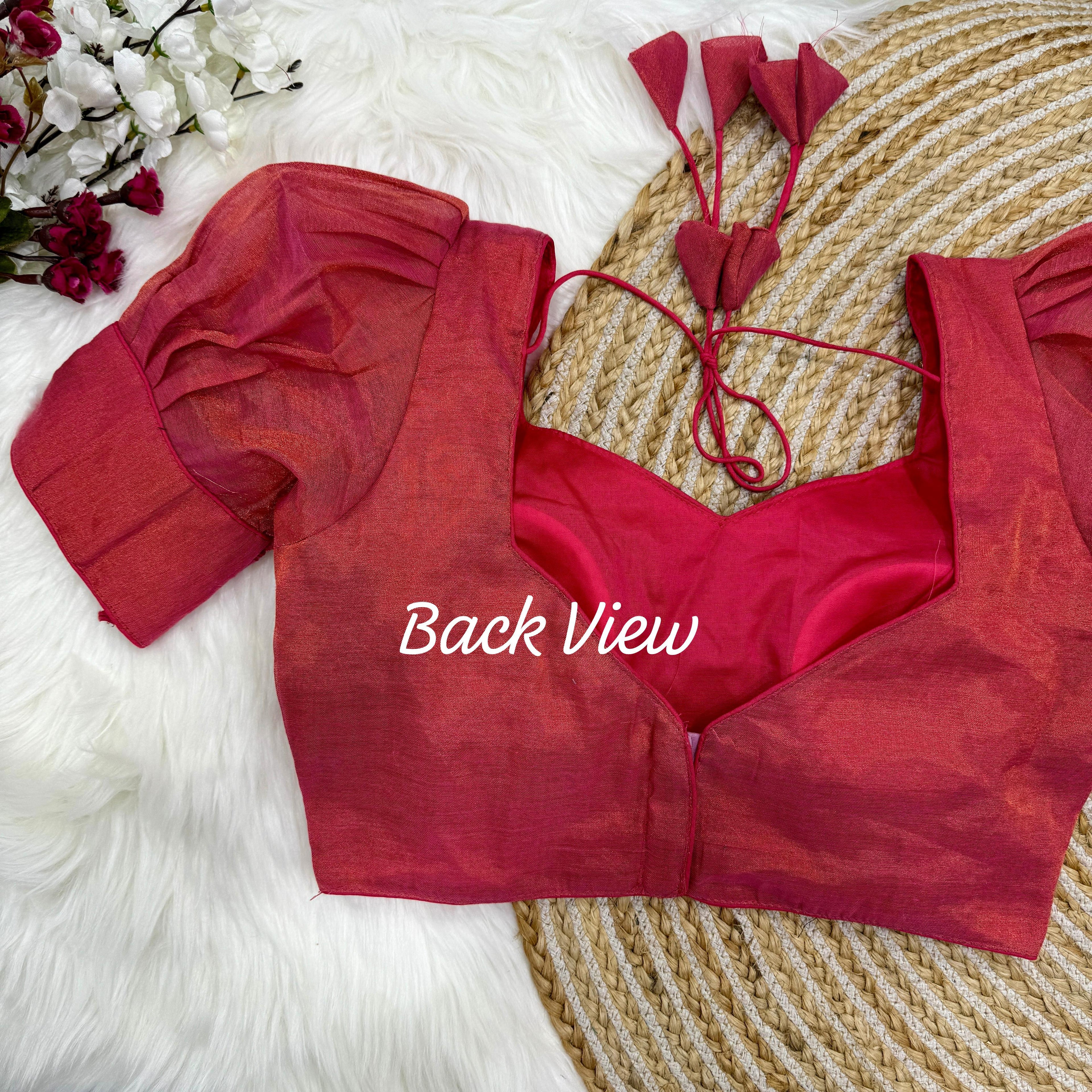 Beautiful Designer Readymade Metallic Silk Blouse