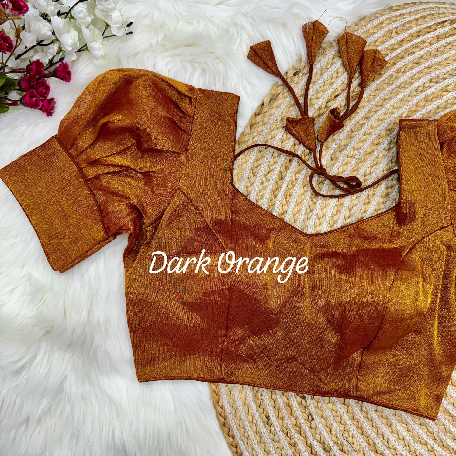 Beautiful Designer Readymade Metallic Silk Blouse