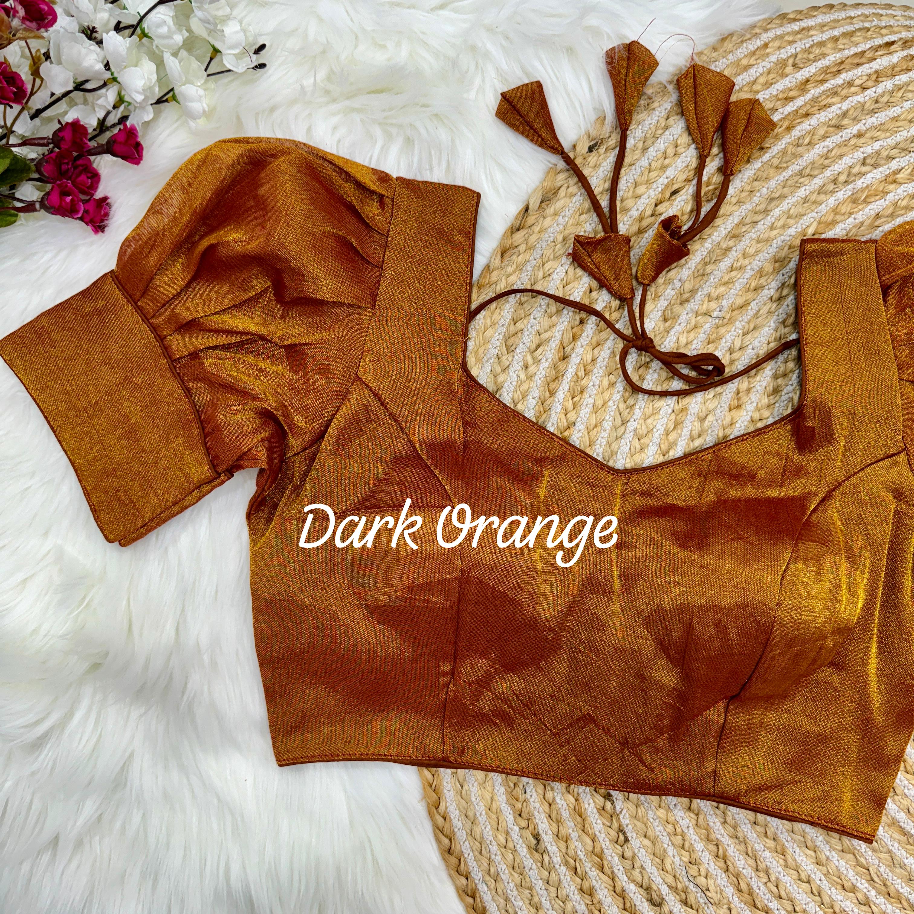 Beautiful Designer Readymade Metallic Silk Blouse