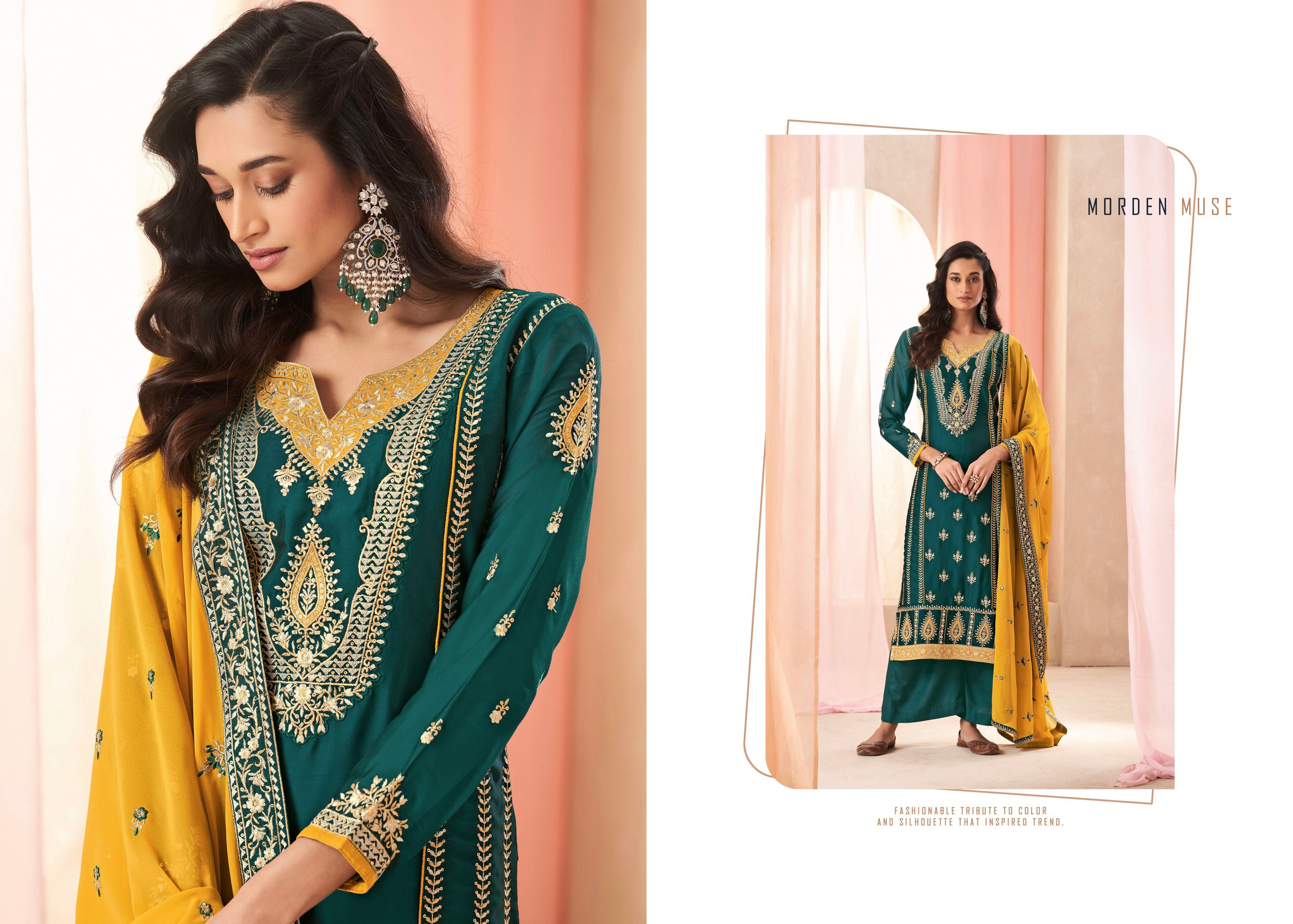 Beautiful Designer Occasion Wear Latest Plazzo Style Suit