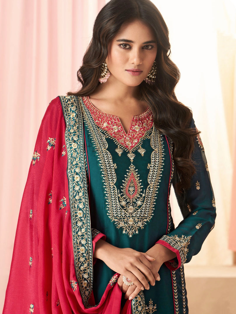 Beautiful Designer Occasion Wear Latest Plazzo Style Suit