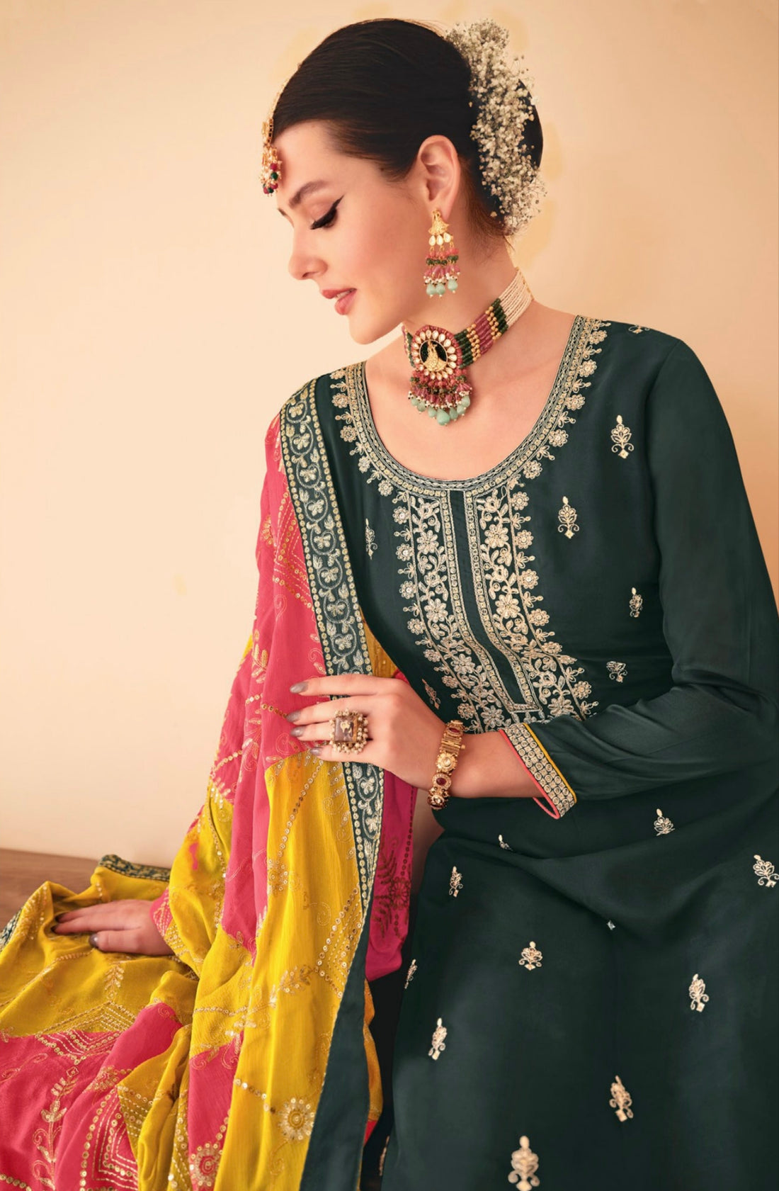 Beautiful Designer Occasion Wear Premium Embroidery Work Salwar Suit