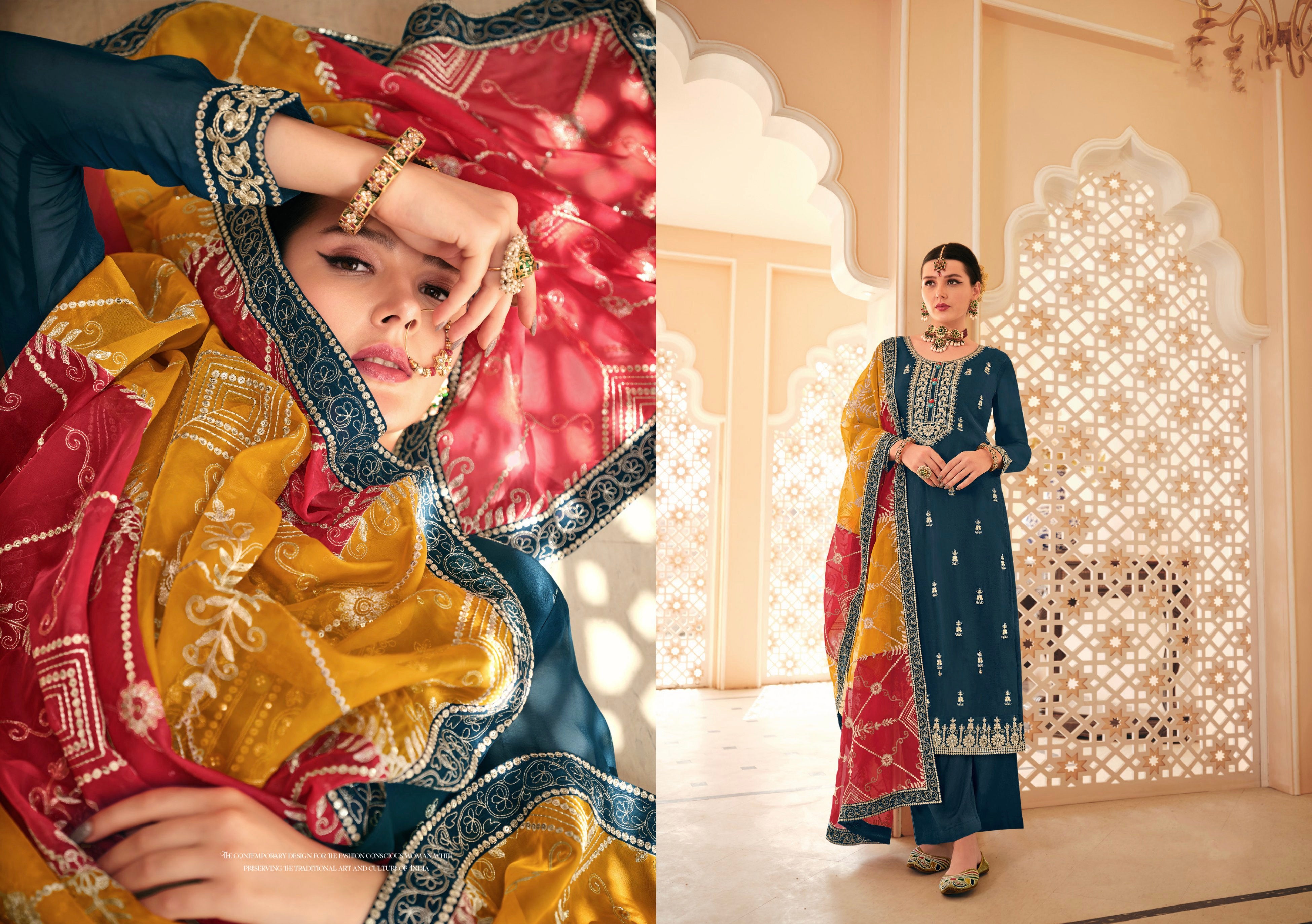 Beautiful Designer Occasion Wear Premium Embroidery Work Salwar Suit