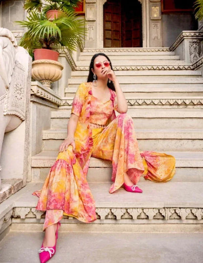 Beautiful Designer Occasion Wear Premium Co-ords Palazzo Salwar Suit