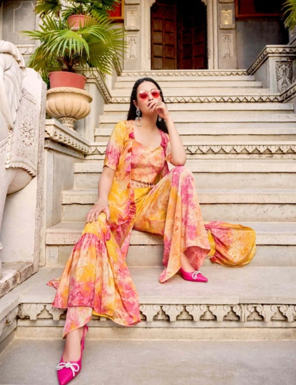 Beautiful Designer Occasion Wear Premium Co-ords Palazzo Salwar Suit