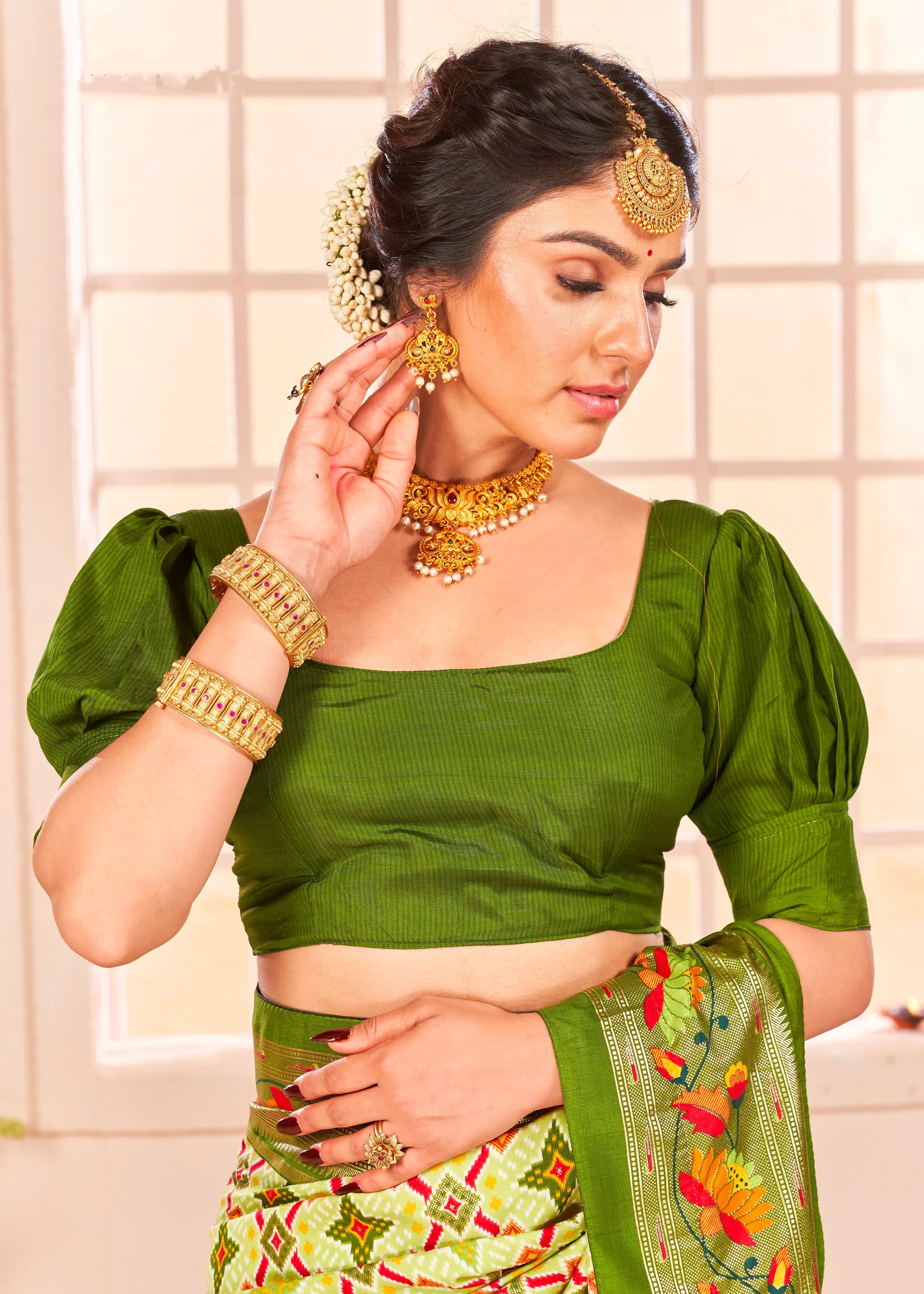 Beautiful Fancy Velvet Silk With Paithani Design Saree