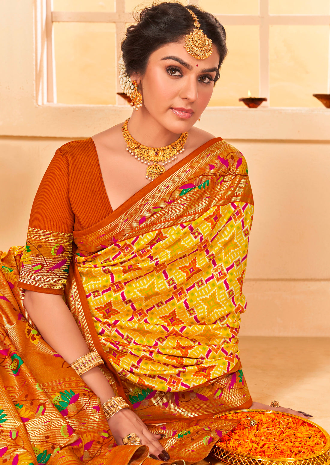 Beautiful Fancy Velvet Silk With Paithani Design Saree
