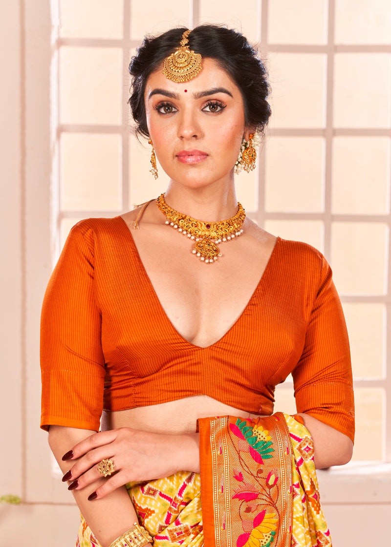 Beautiful Fancy Velvet Silk With Paithani Design Saree