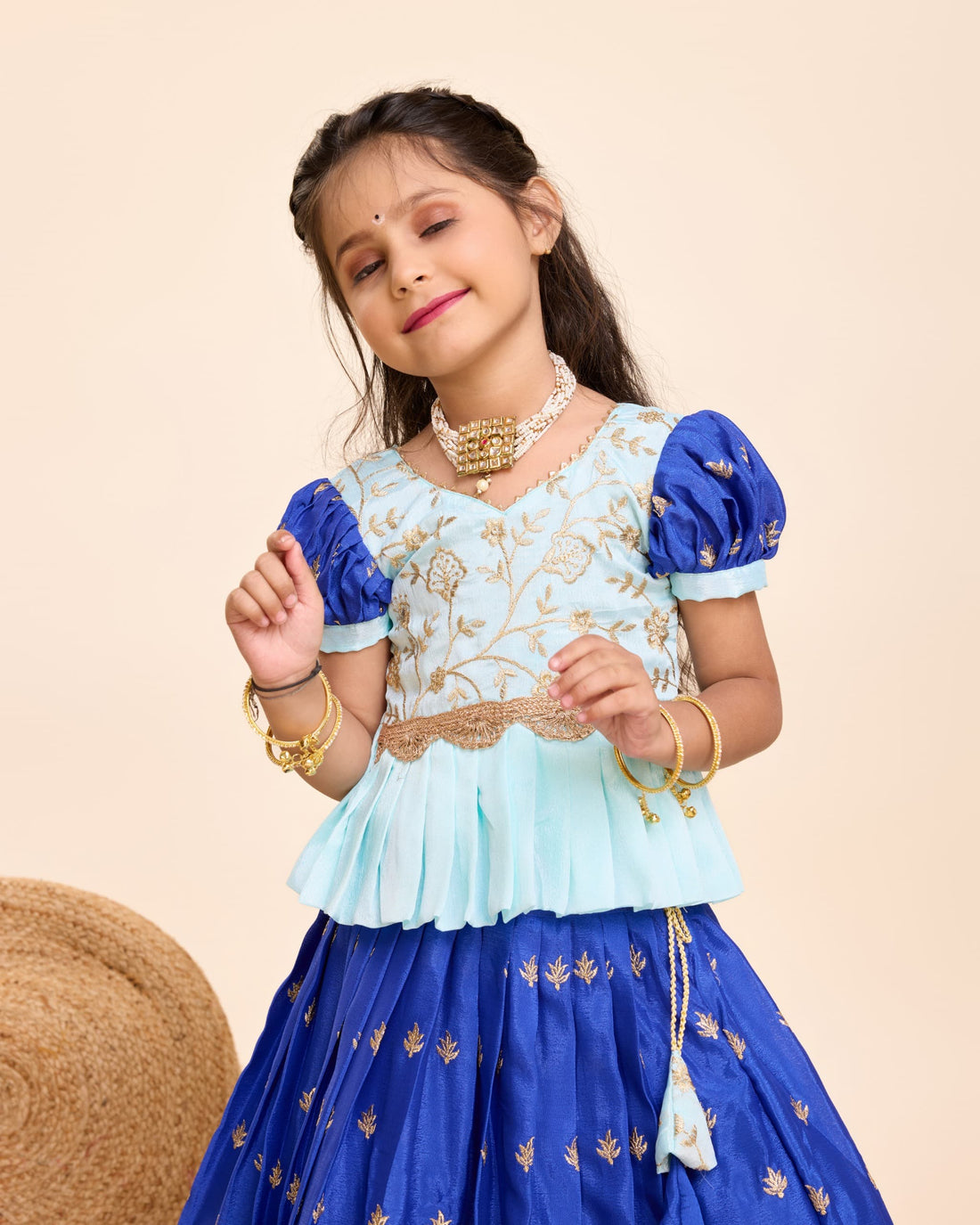 Beautiful Designer Festival Special Chinnon Silk Kids Lehenga Choli