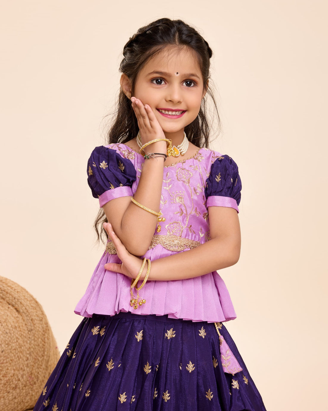 Beautiful Designer Festival Special Chinnon Silk Kids Lehenga Choli