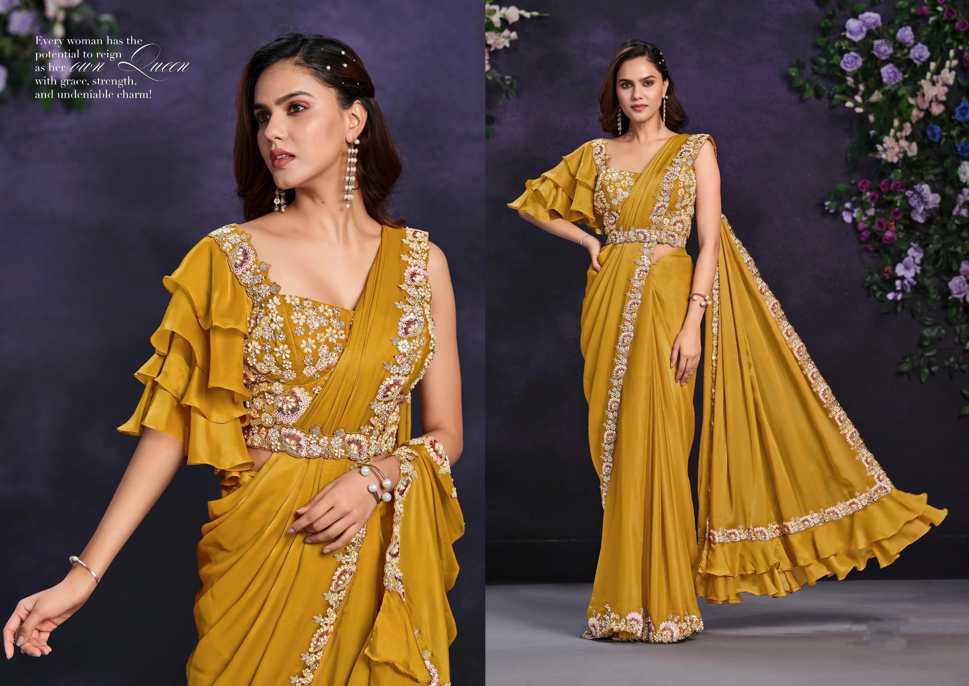 Beautiful Designer Occasion Wear Readymade Saree