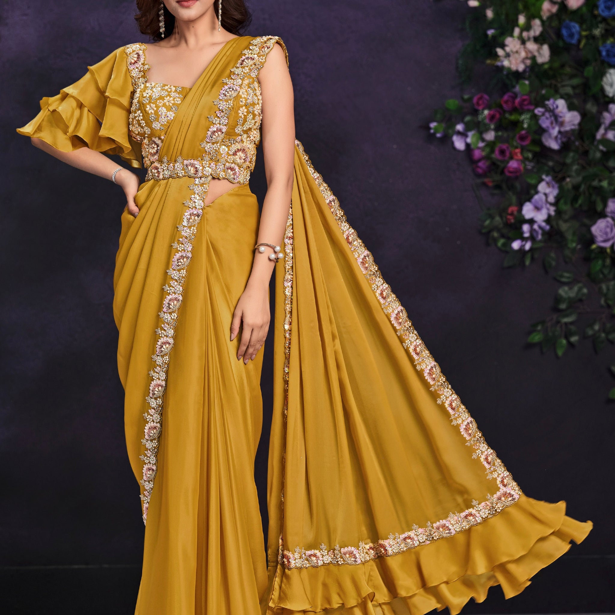 Beautiful Designer Occasion Wear Readymade Saree