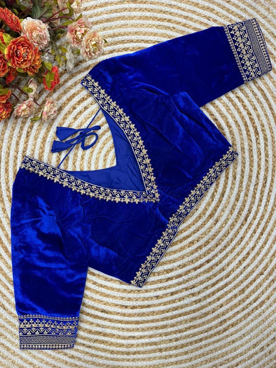 Beautiful Designer Readymade Simple Sobar Bridal Velvet Blouse