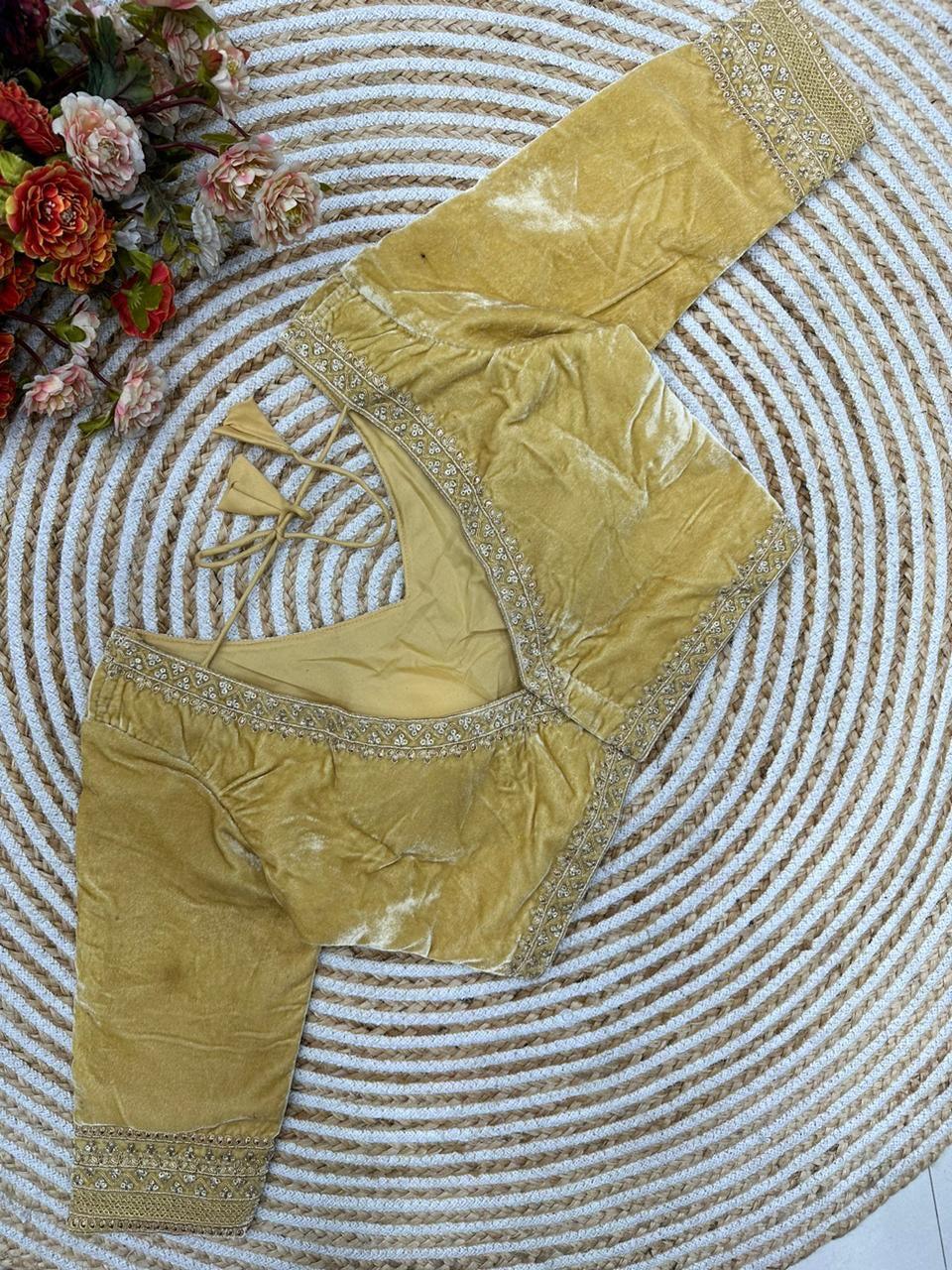 Beautiful Designer Readymade Simple Sobar Bridal Velvet Blouse