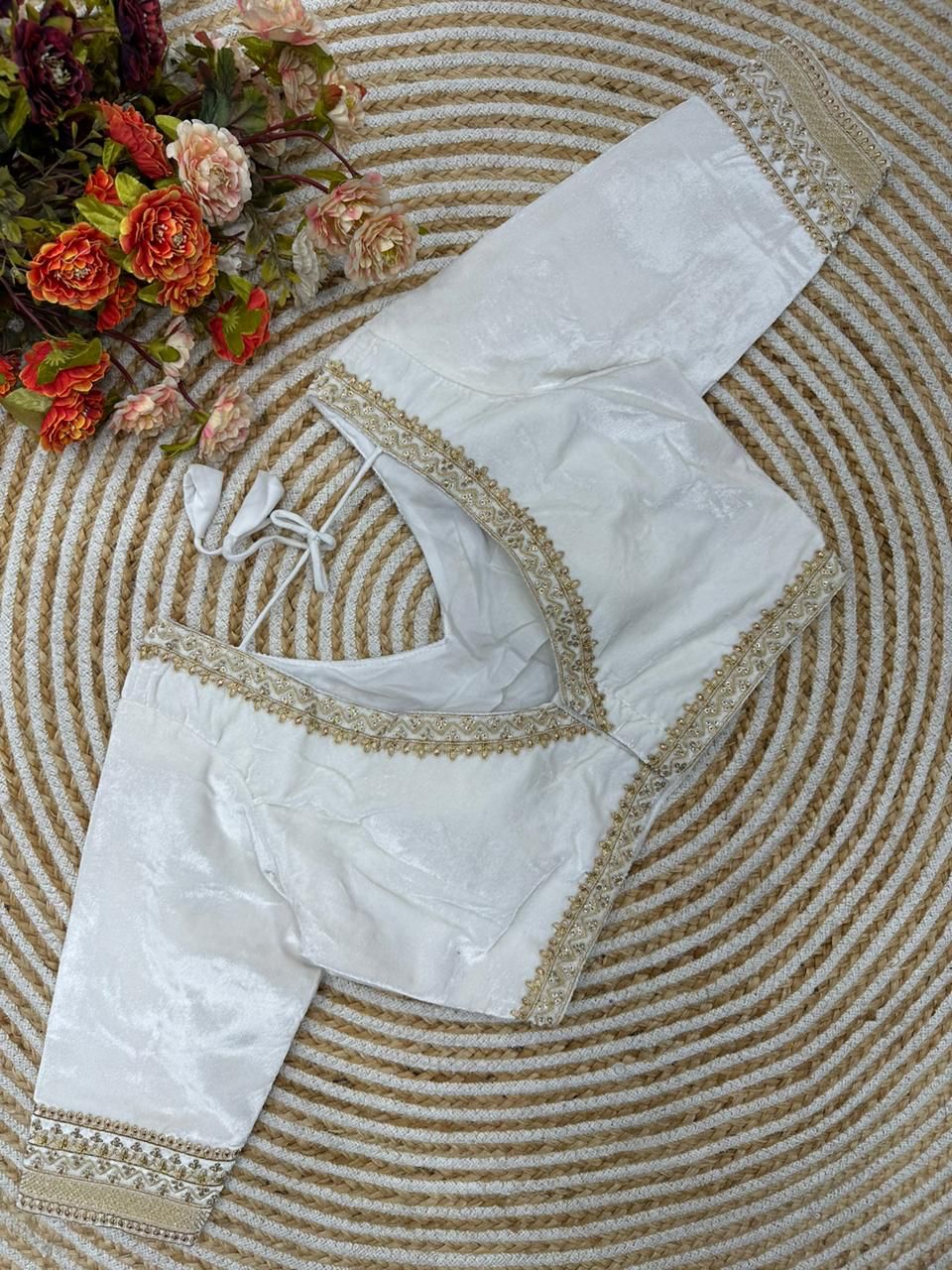 Beautiful Designer Readymade Simple Sobar Bridal Velvet Blouse