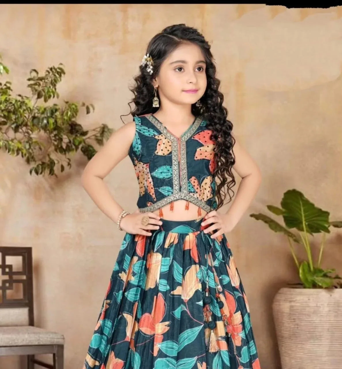 Beautiful Designer Summer Special Georgette Kids Lehenga Choli