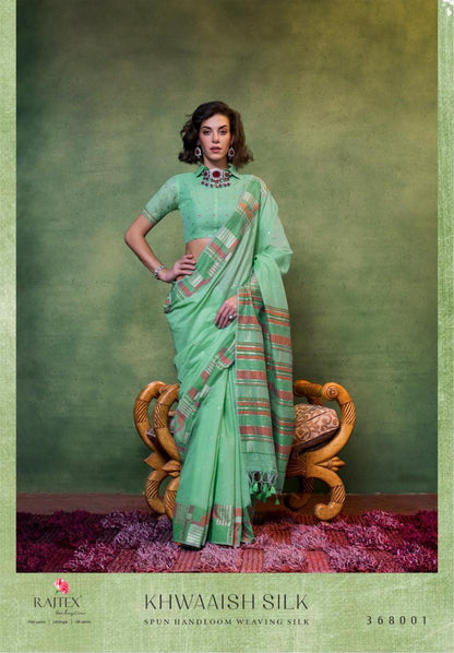 Beautiful Designer Khwaaish Silk Mal Mal Spun Cotton Saree