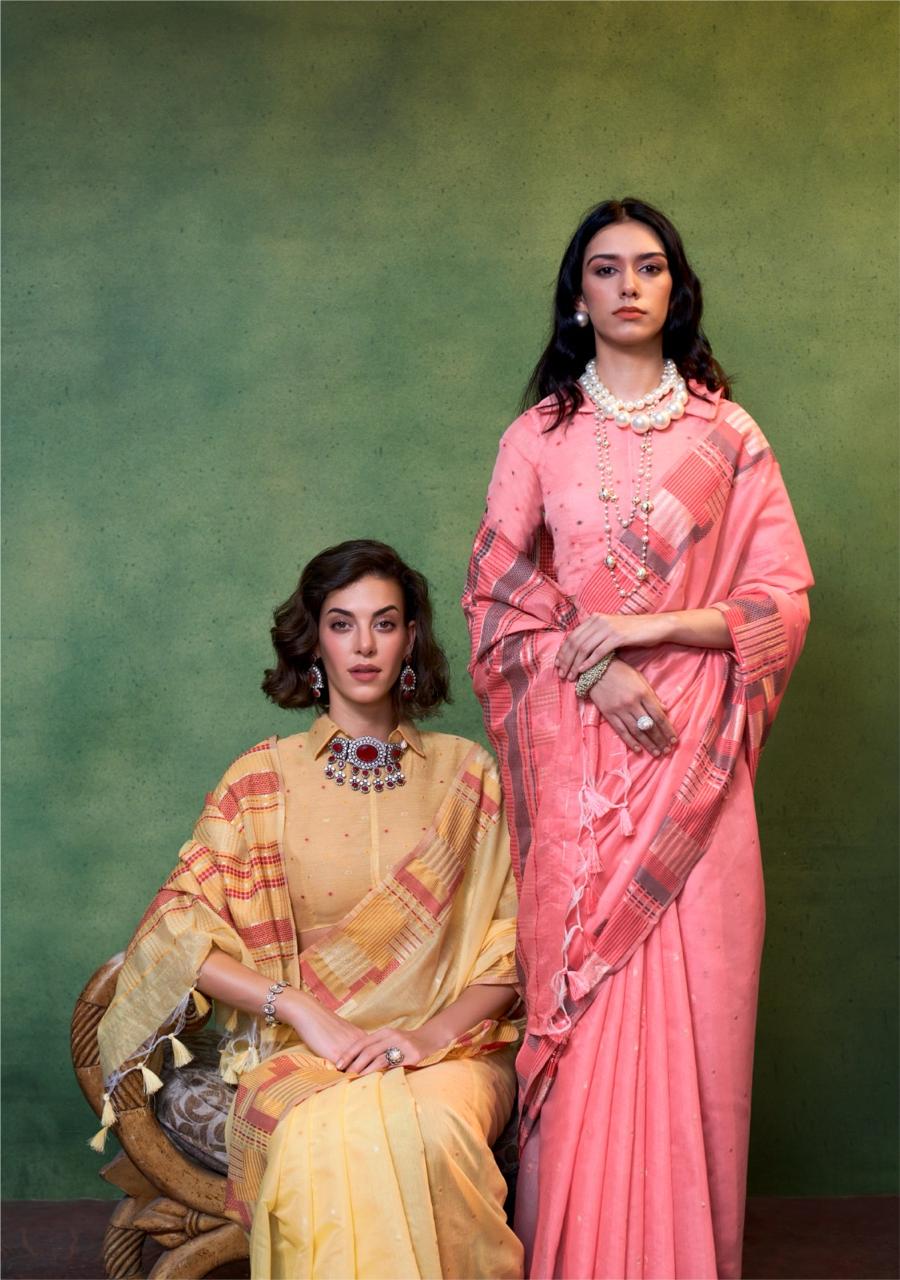 Beautiful Designer Khwaaish Silk Mal Mal Spun Cotton Saree