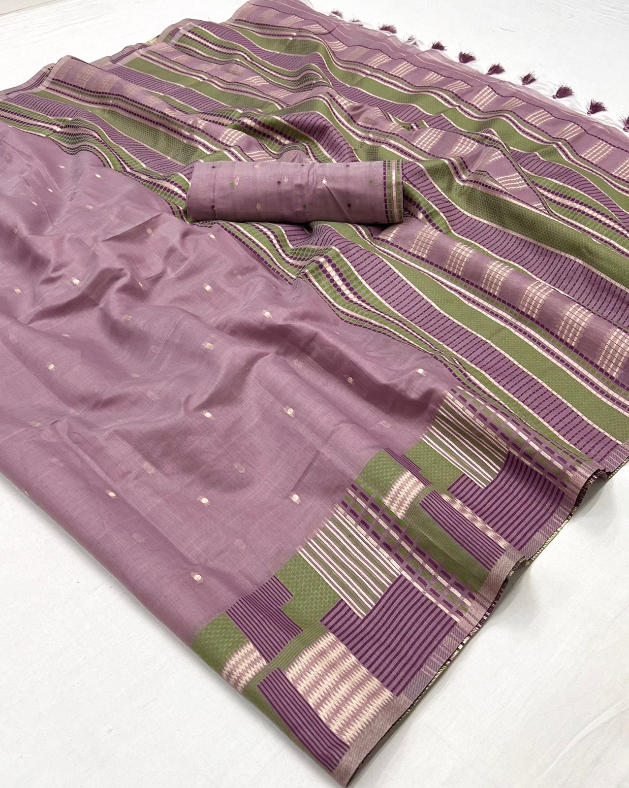 Beautiful Designer Khwaaish Silk Mal Mal Spun Cotton Saree