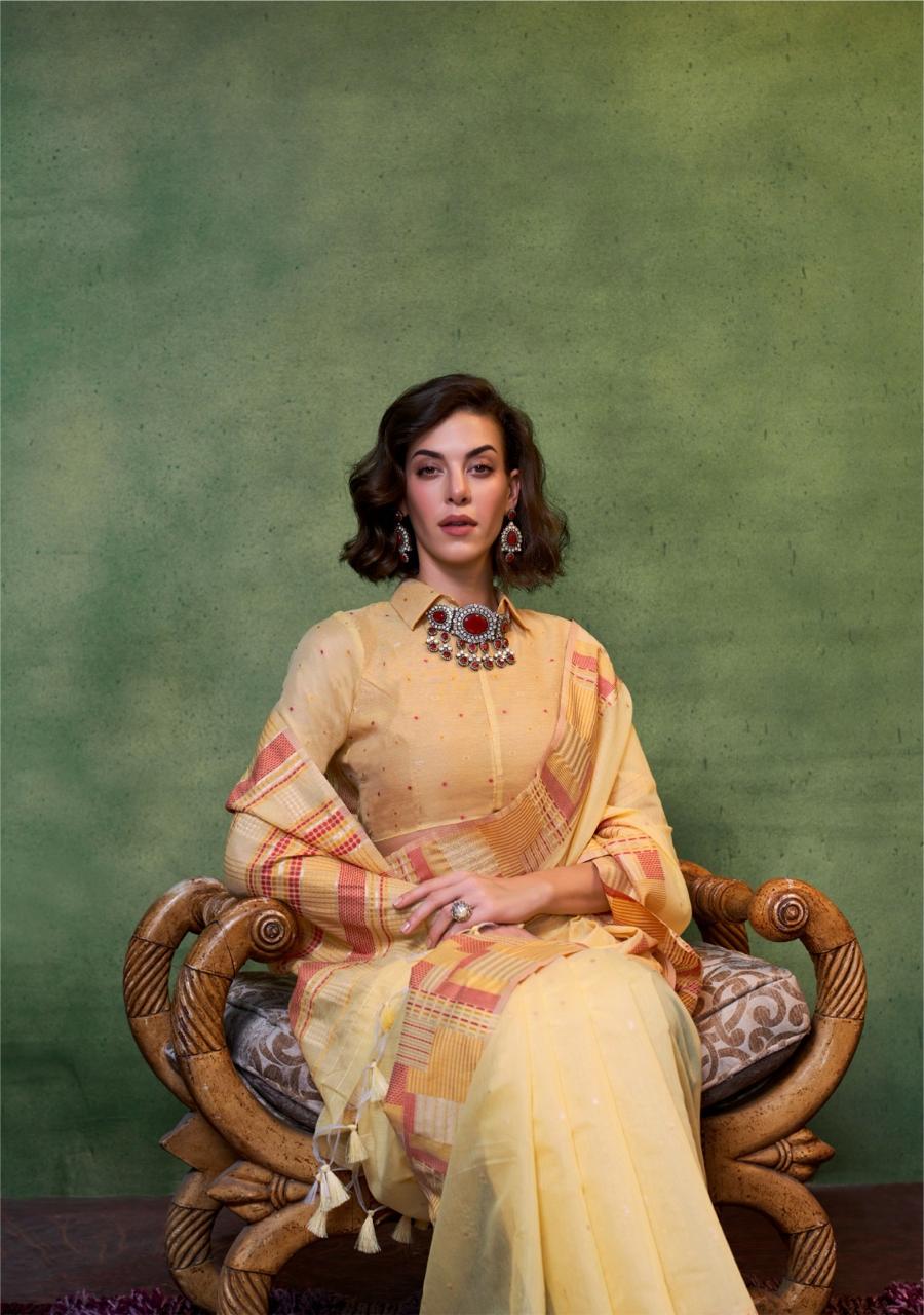 Beautiful Designer Khwaaish Silk Mal Mal Spun Cotton Saree