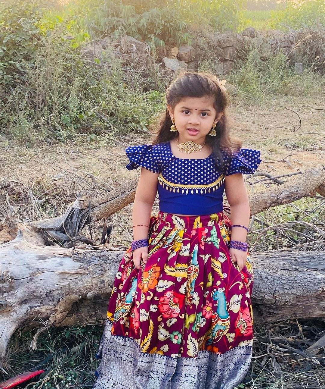 Beautiful Designer Festival Special Chinnon Silk Kids Lehenga Choli