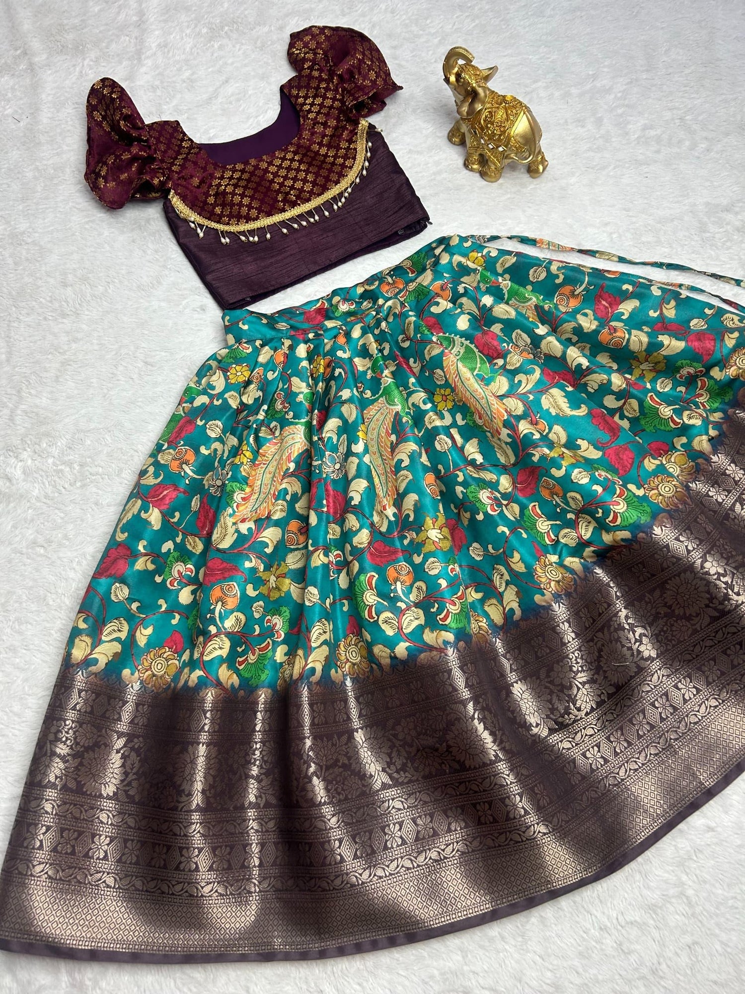 Beautiful Designer Festival Special Chinnon Silk Kids Lehenga Choli