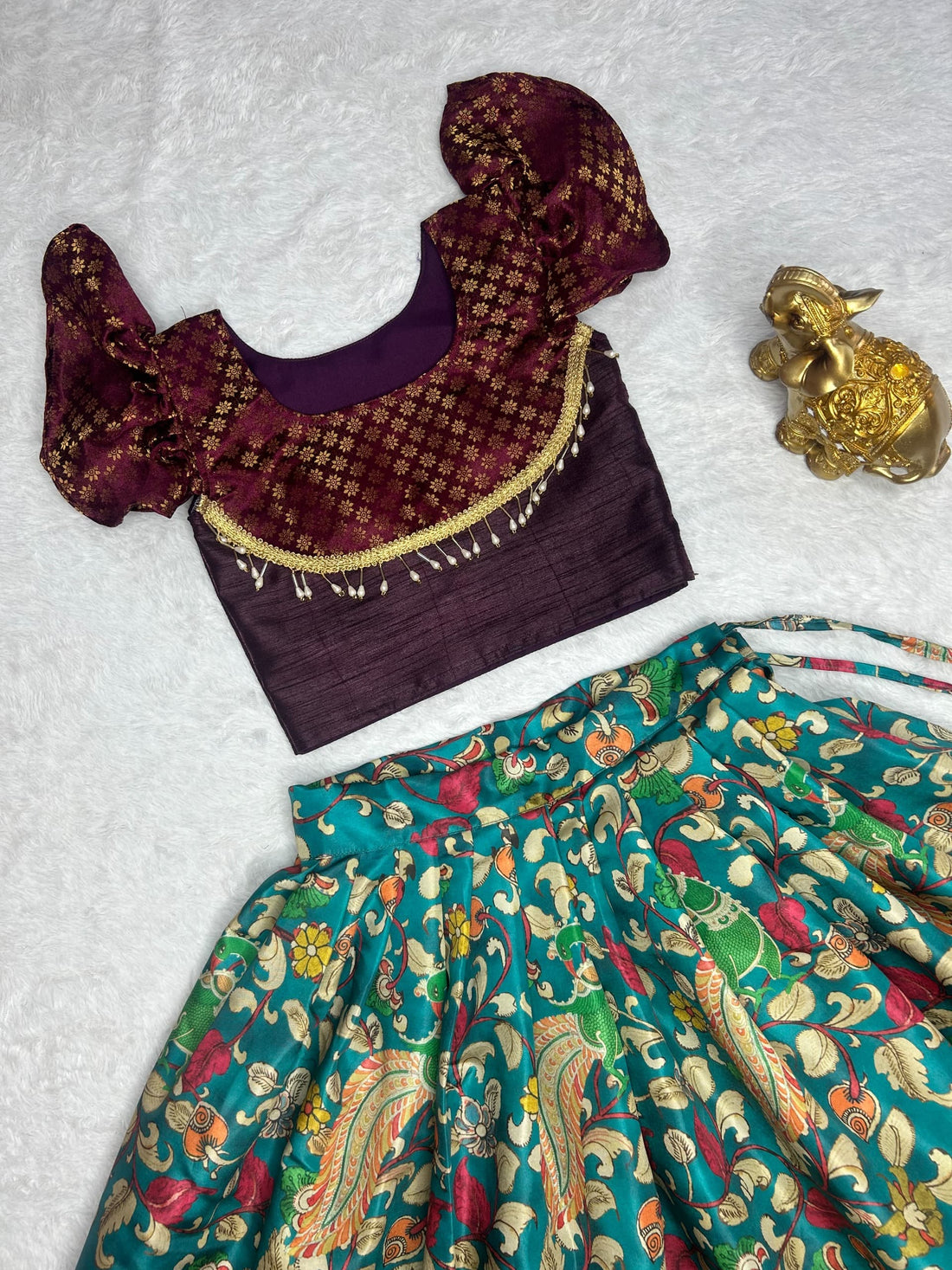 Beautiful Designer Festival Special Chinnon Silk Kids Lehenga Choli