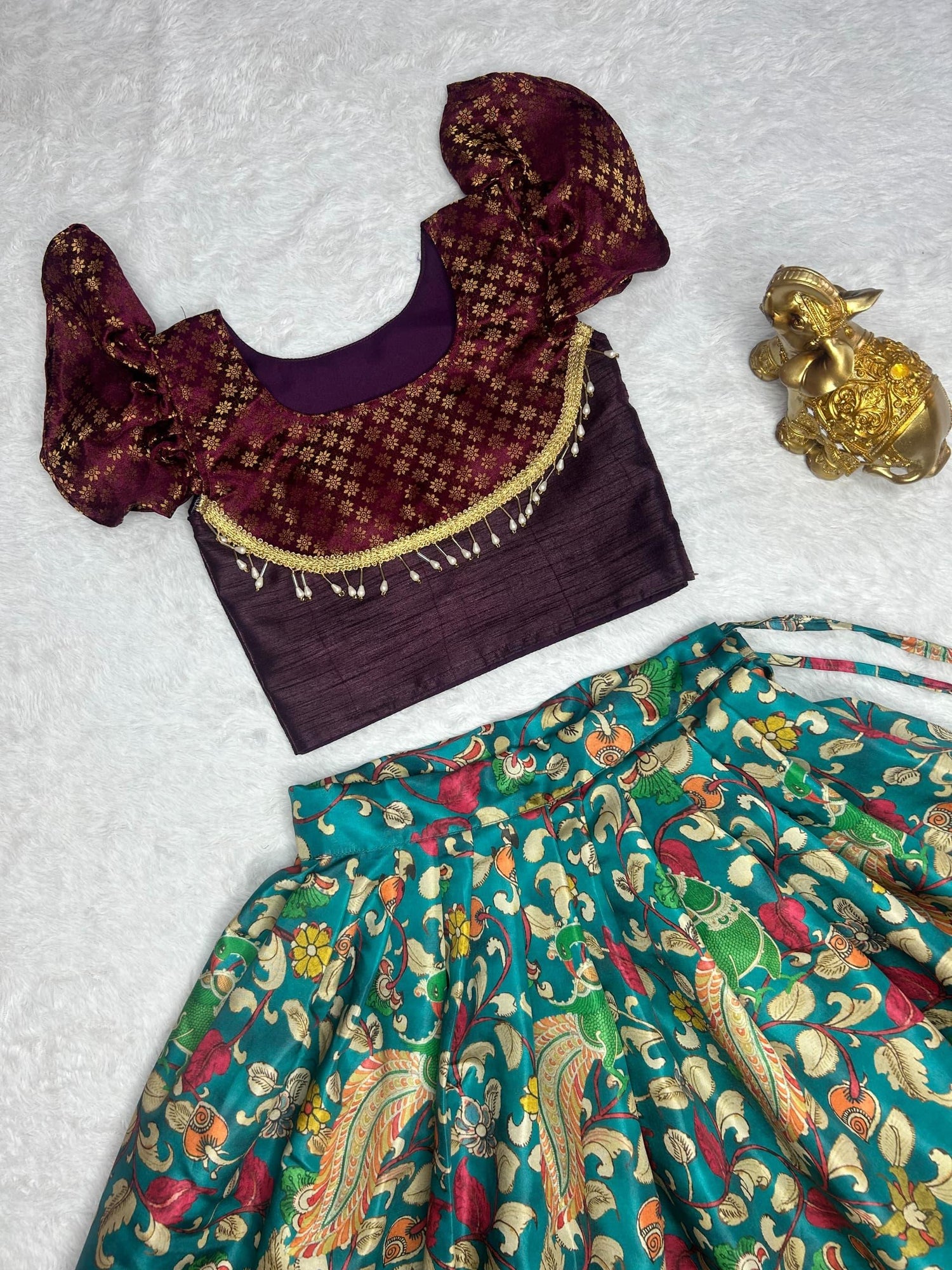 Beautiful Designer Festival Special Chinnon Silk Kids Lehenga Choli