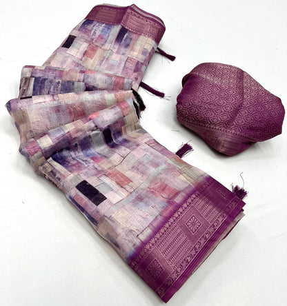 Beautiful Designer Pranalika Silk Modal Cotton With Digital Print Saree