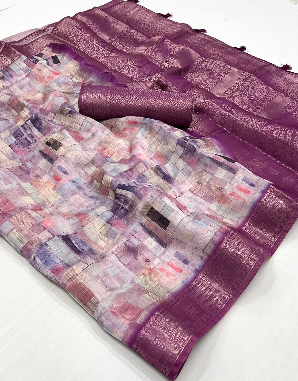 Beautiful Designer Pranalika Silk Modal Cotton With Digital Print Saree