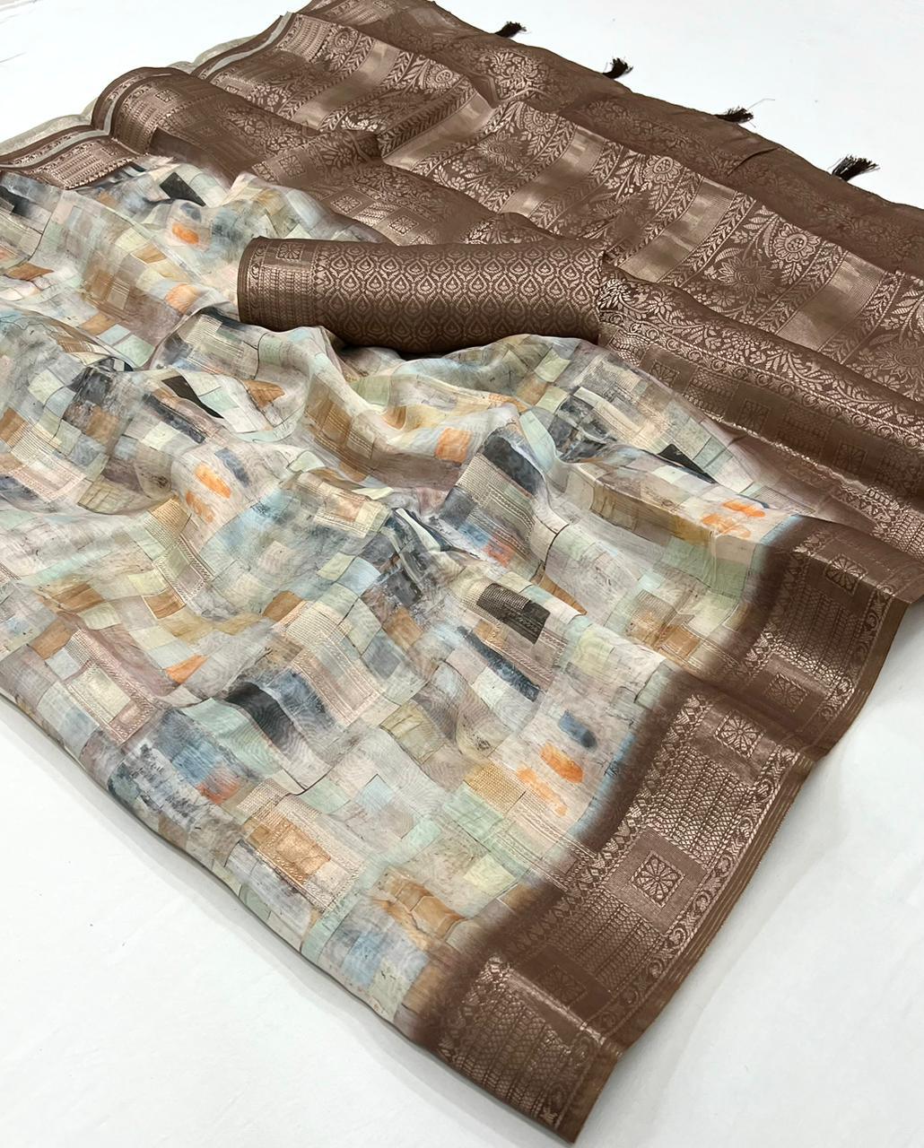 Beautiful Designer Pranalika Silk Modal Cotton With Digital Print Saree