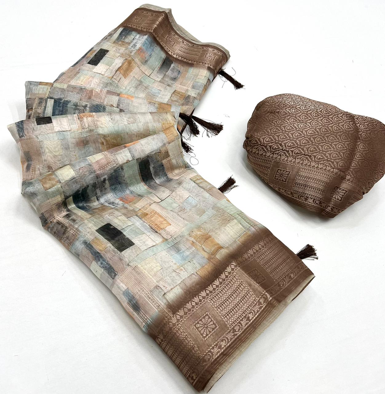 Beautiful Designer Pranalika Silk Modal Cotton With Digital Print Saree