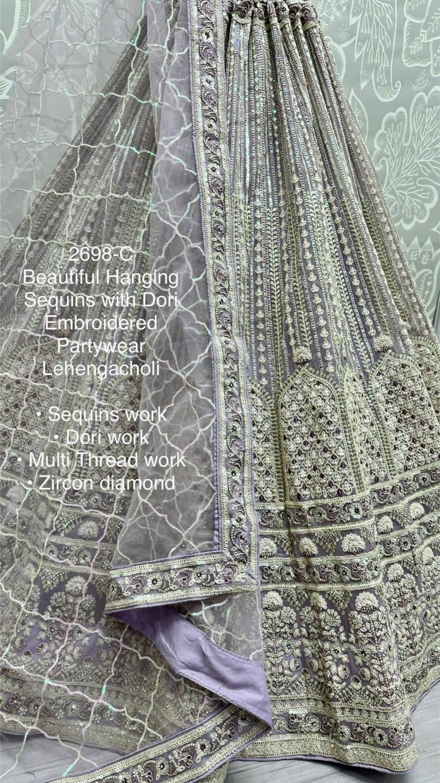 Beautiful Designer Bridal Pure Heavy Soft Net With Sequence Lehenga Choli