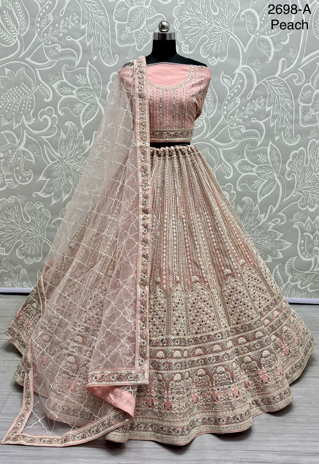 Beautiful Designer Bridal Pure Heavy Soft Net With Sequence Lehenga Choli