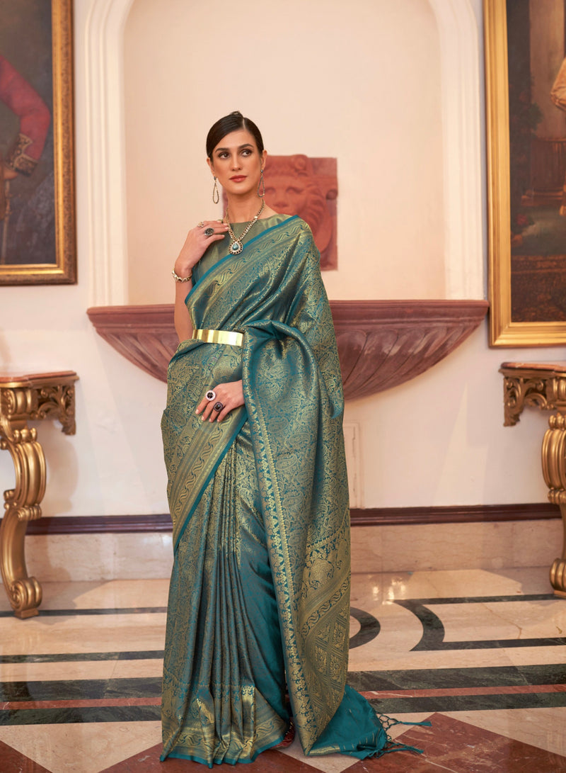 Beautiful Designer Festive Wear Handloom Weaving Saree