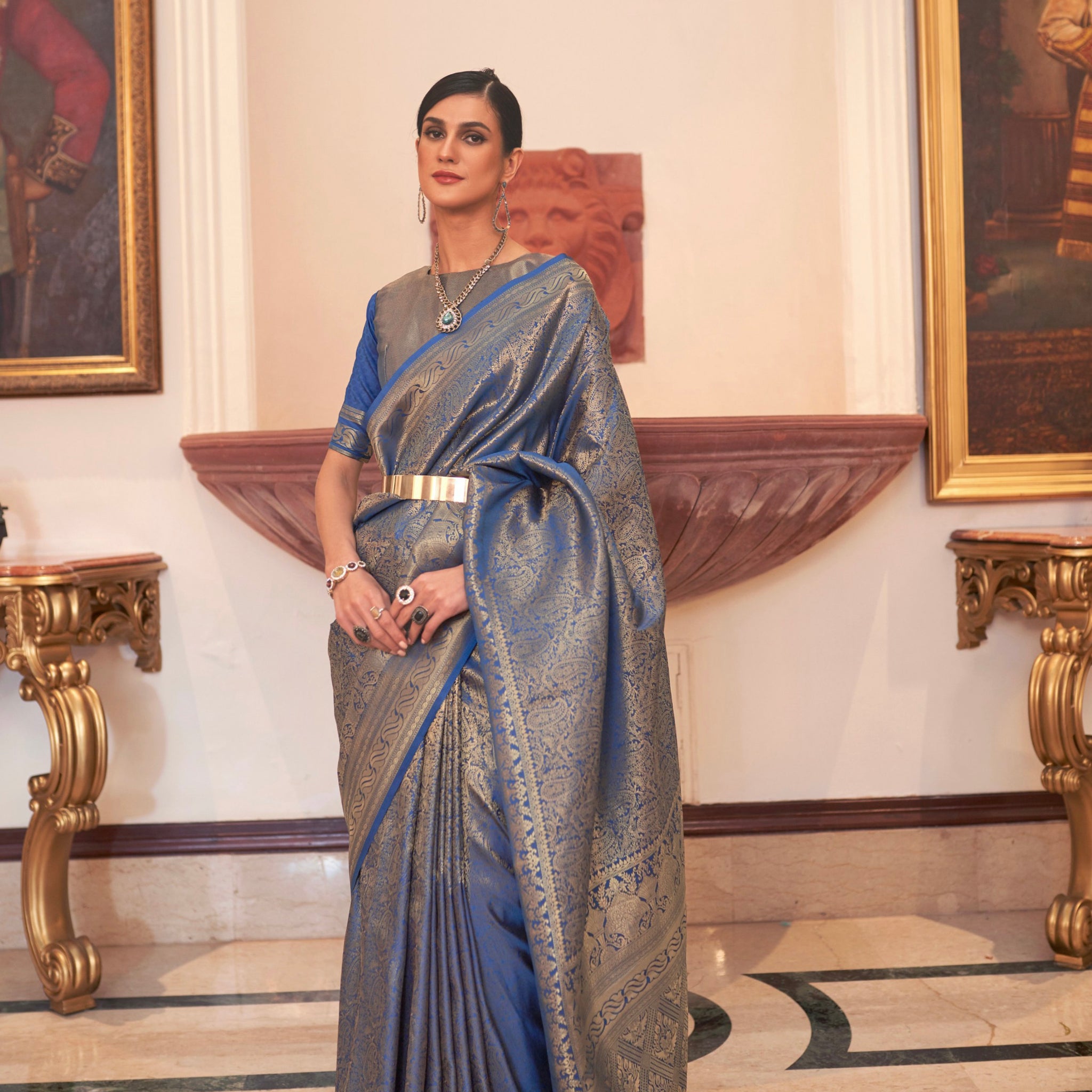 Beautiful Designer Festive Wear Handloom Weaving Saree