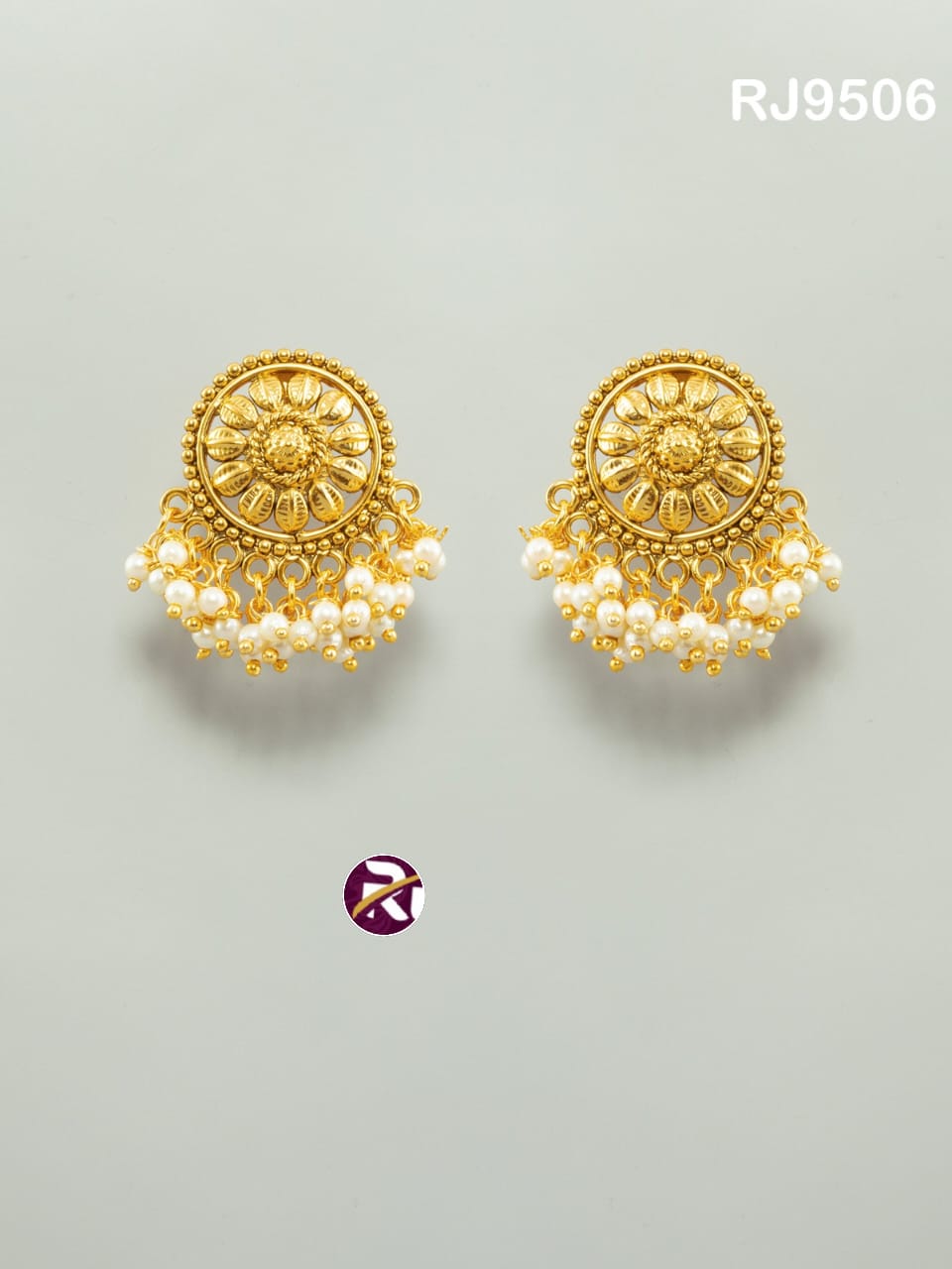 Beautiful Designer High Gold Antique Rj Rajwadi Moti Choker Set with Earrings