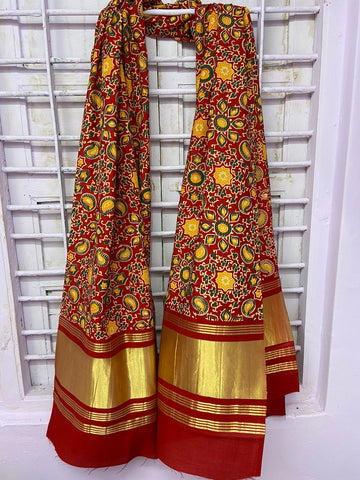 Beautiful Designer Ajrakh Print Lagddi Patta Digital Dupatta