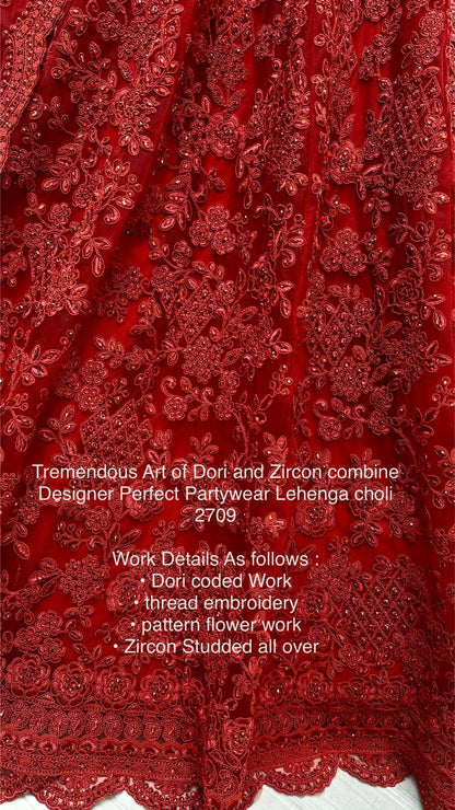 Beautiful Designer Bridal Heavy Net With Sequence Lehenga Choli