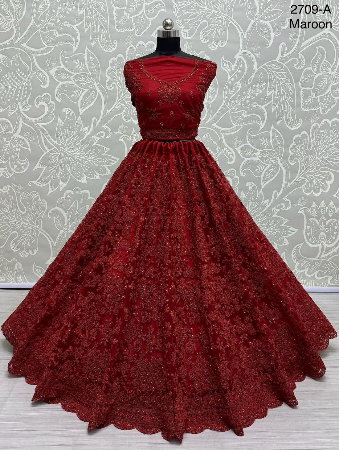 Beautiful Designer Bridal Heavy Net With Sequence Lehenga Choli