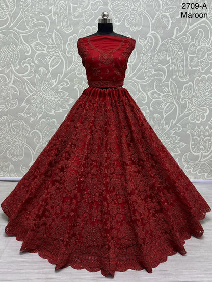 Beautiful Designer Bridal Heavy Net With Sequence Lehenga Choli