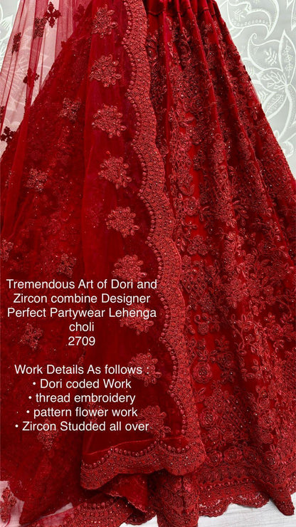 Beautiful Designer Bridal Heavy Net With Sequence Lehenga Choli