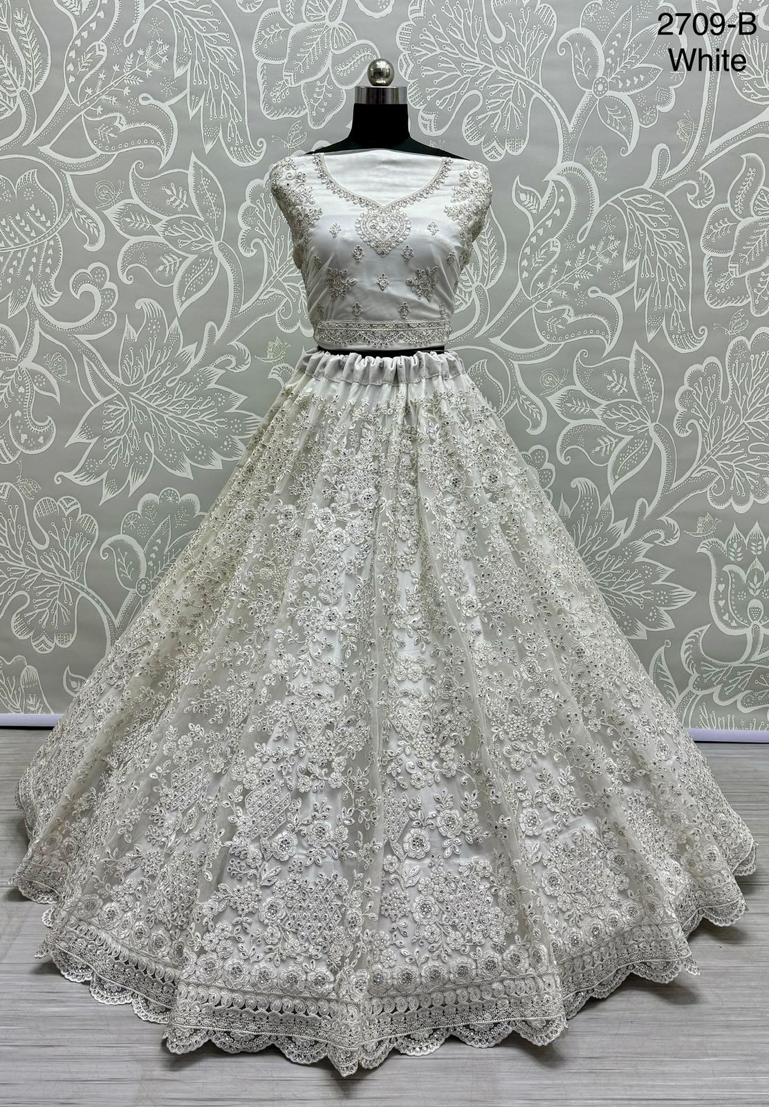 Beautiful Designer Bridal Heavy Net With Sequence Lehenga Choli