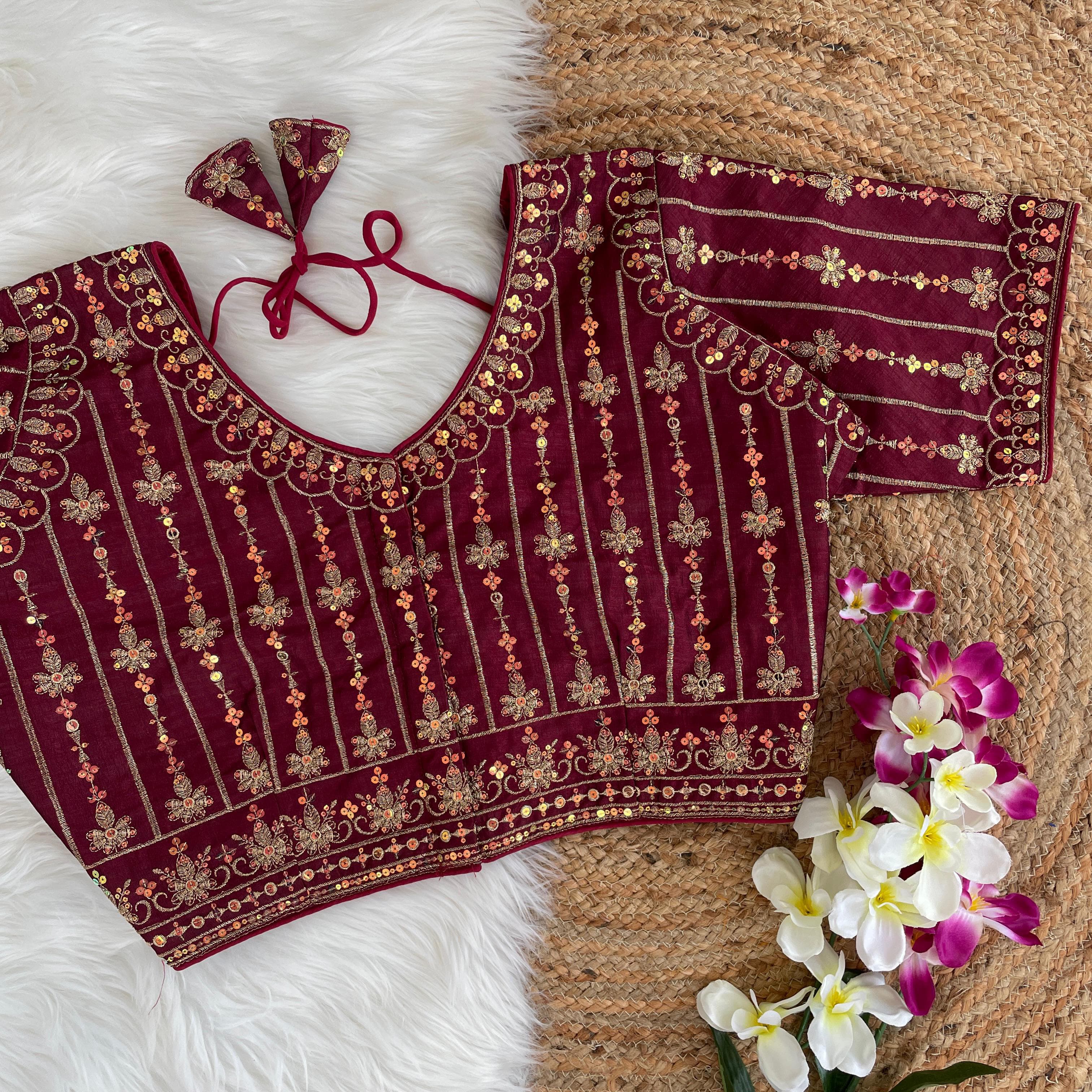 Beautiful Designer Readymade Party Wear Sequence Blouse