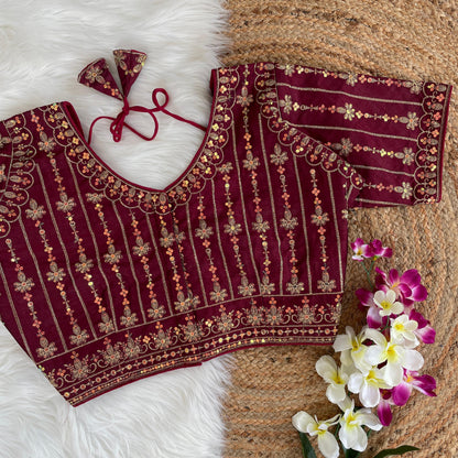 Beautiful Designer Readymade Party Wear Sequence Blouse
