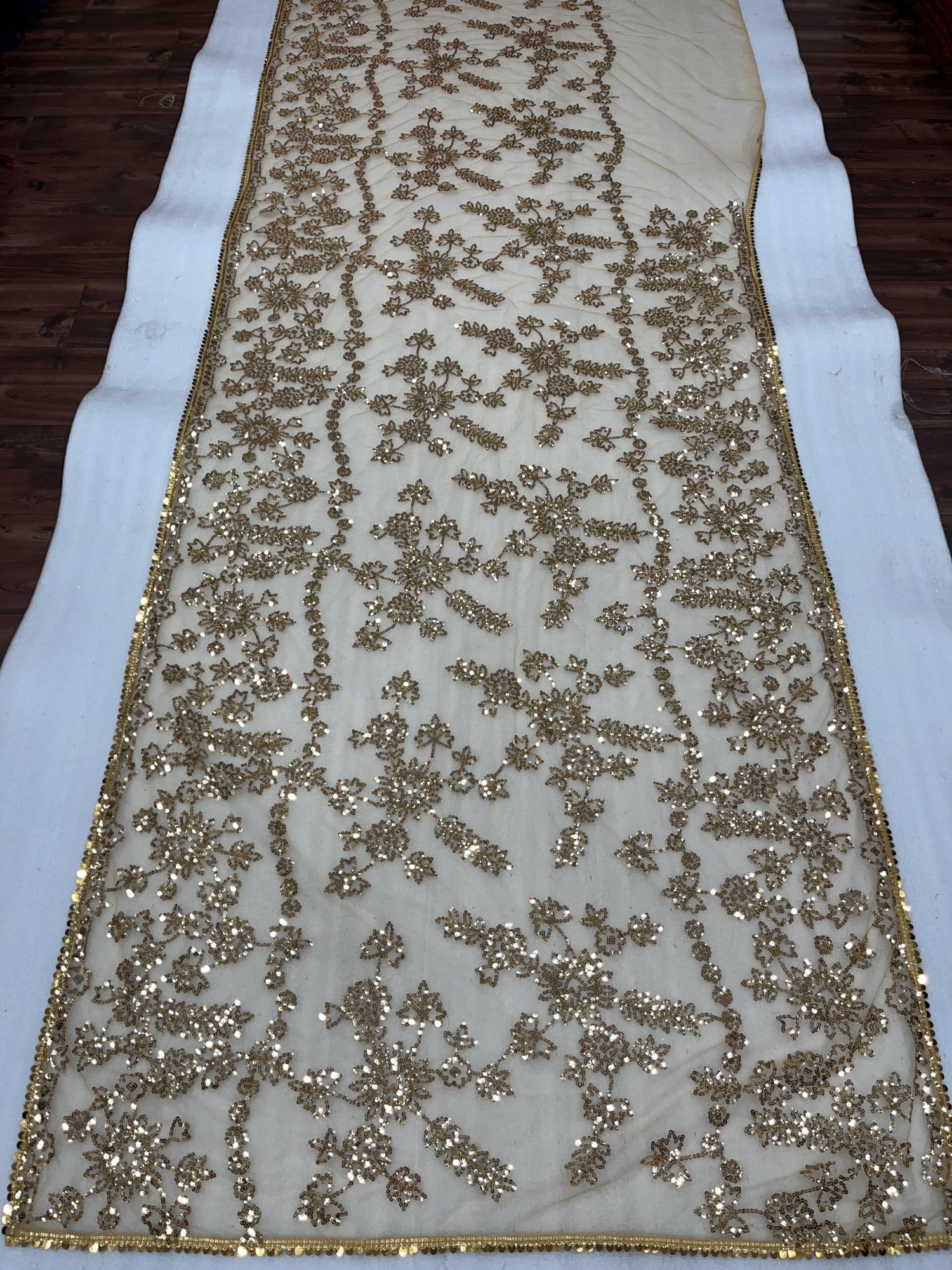 Beautiful Designer Bollywood Soft Mono Butterfly Net  Sequence Saree