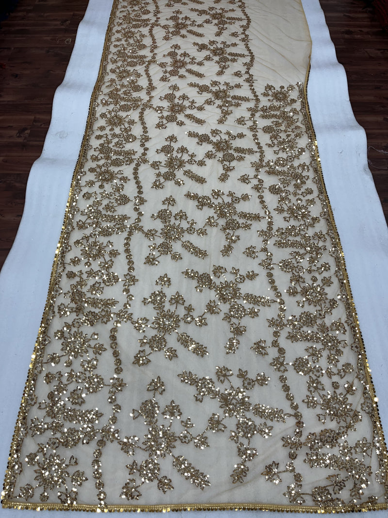 Beautiful Designer Bollywood Soft Mono Butterfly Net  Sequence Saree