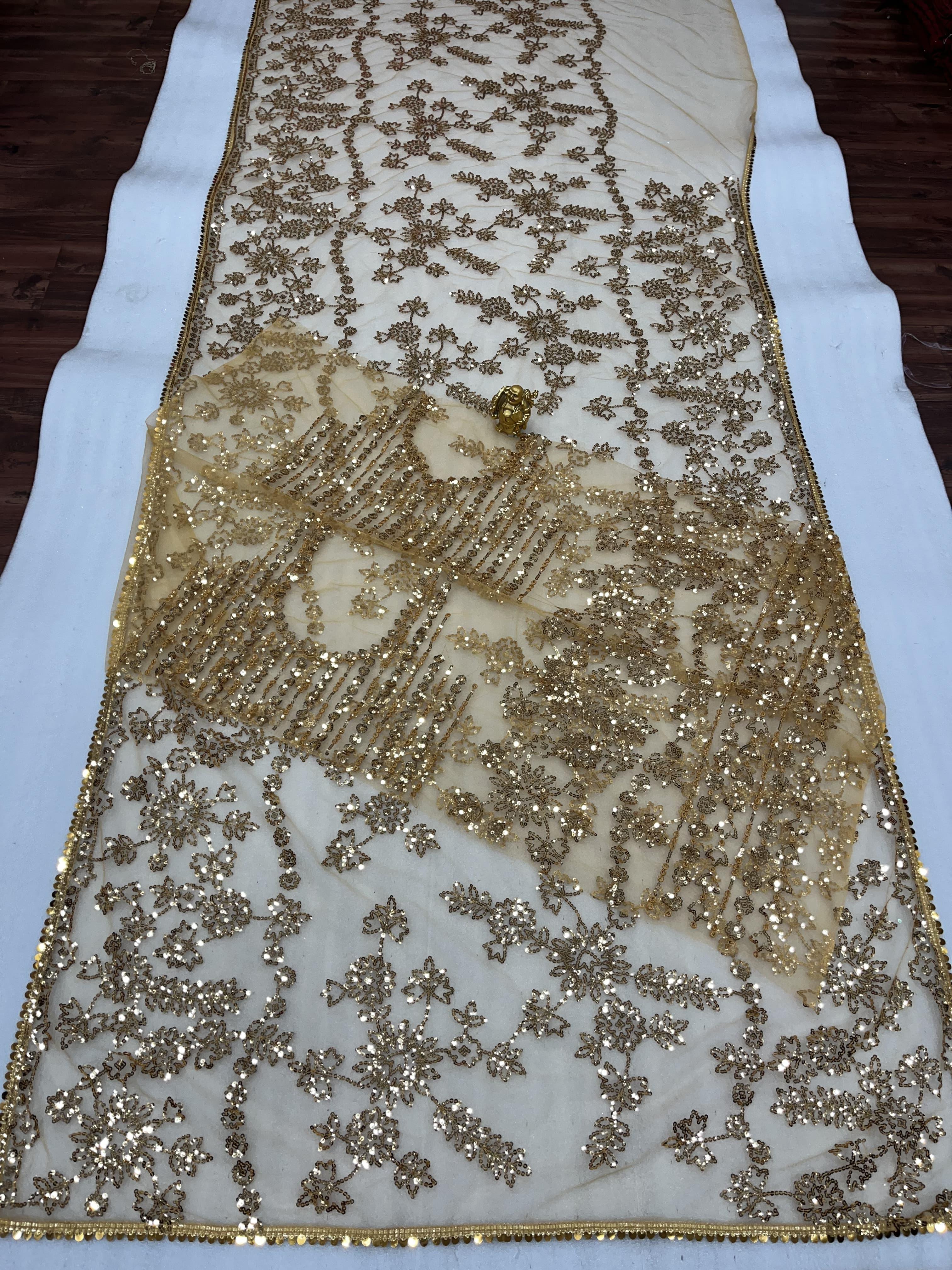 Beautiful Designer Bollywood Soft Mono Butterfly Net  Sequence Saree