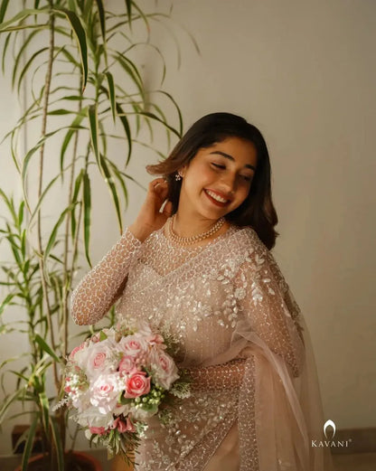 Beautiful Designer Bollywood Soft Net Sequence Saree