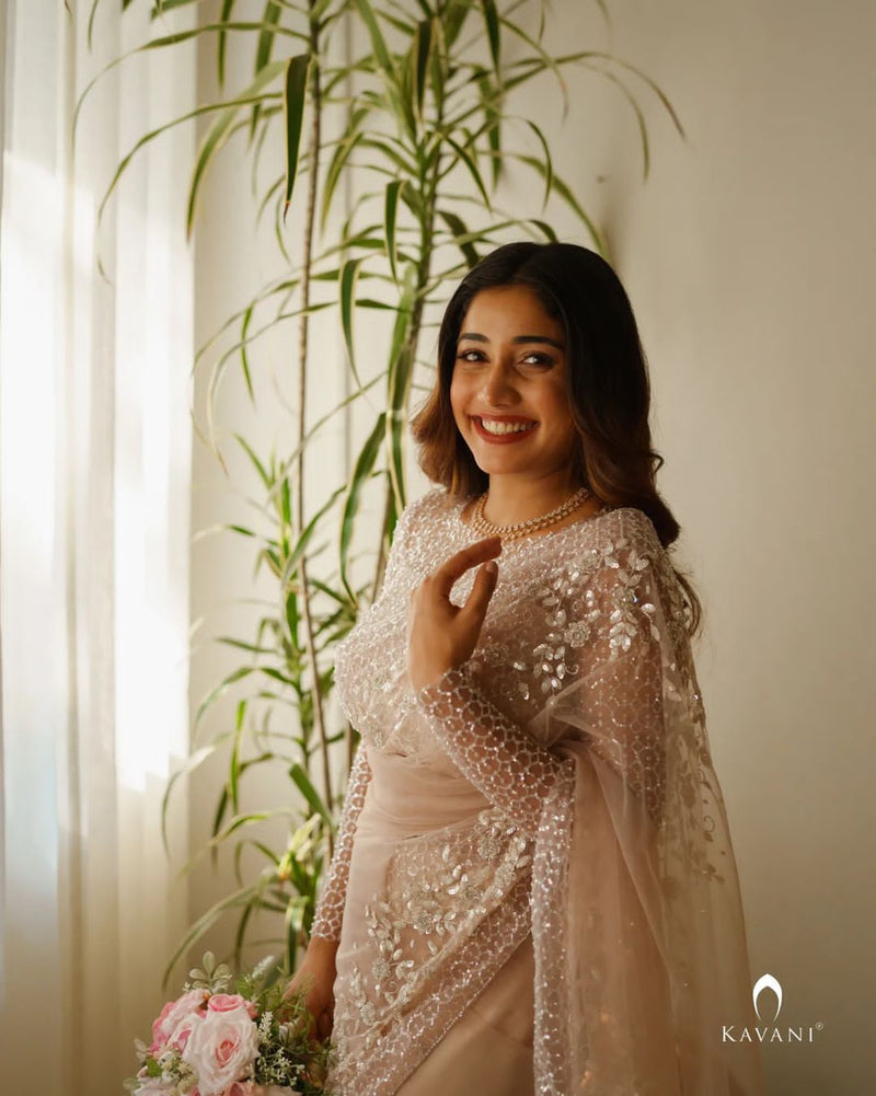 Beautiful Designer Bollywood Soft Net Sequence Saree